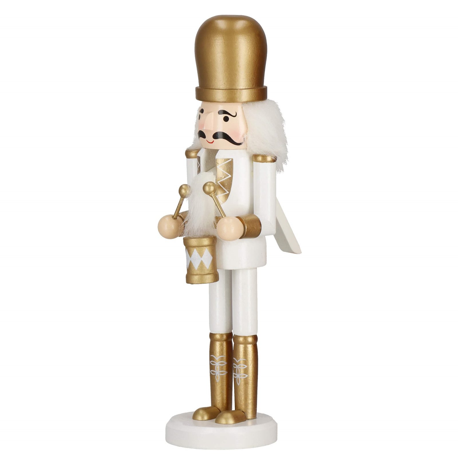 Božićni ukras Orašar – visina 30 cm nijansa bijele, zlatna