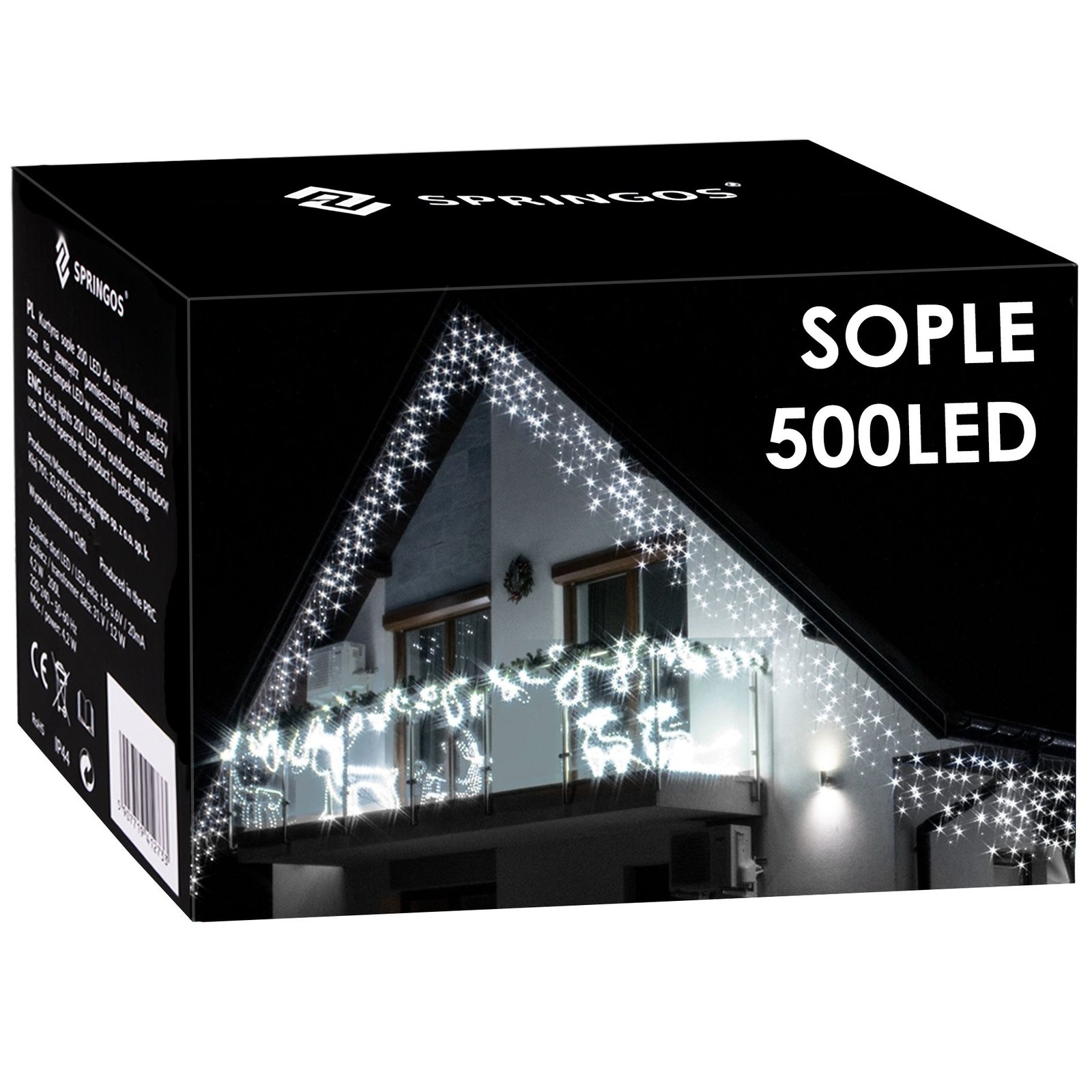 Springos zavjesa s kapljicama, 500 LED, 20 m , hladno bijela