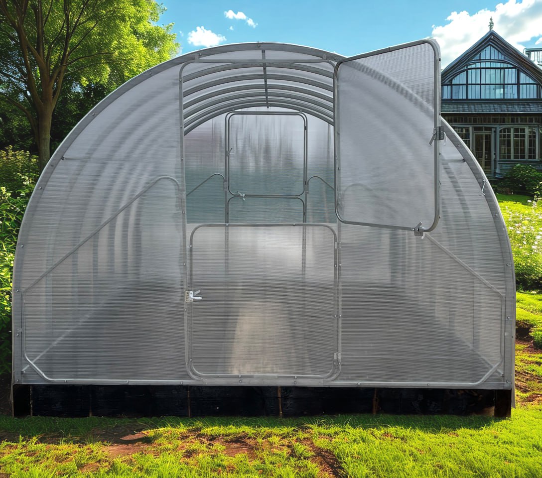 Metalni plastenik GAUDI 3.14m x 10m, razmak 0,67m, polykarbonat 4mm