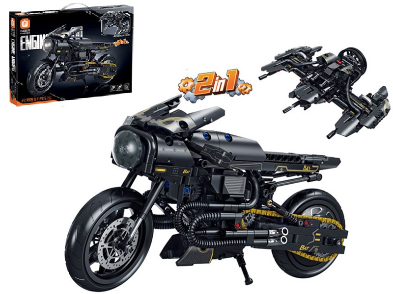 2u1 kockice za sastavljanje motora/letjelice 571kom. crni