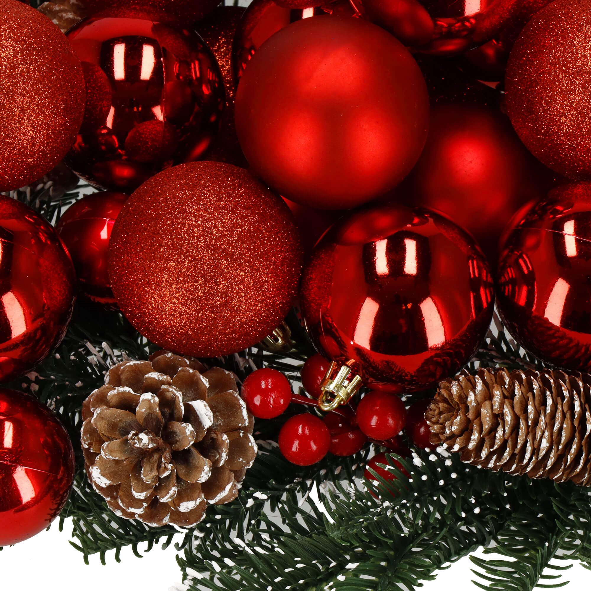 Božićne kuglice 6 cm – set od 12 komada, crvene