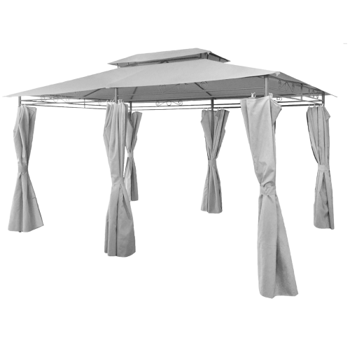 Vrtni paviljon, sive boje, dimenzija 3 × 4 m (3 × 4 × 2,6 m), model 5712