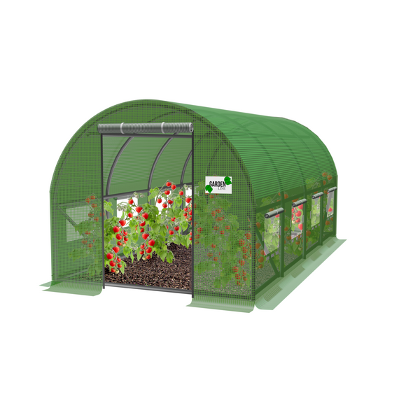 Folijski vrtni plastenik 4 × 2,5 × 2 m – 4 segmenta, zeleni