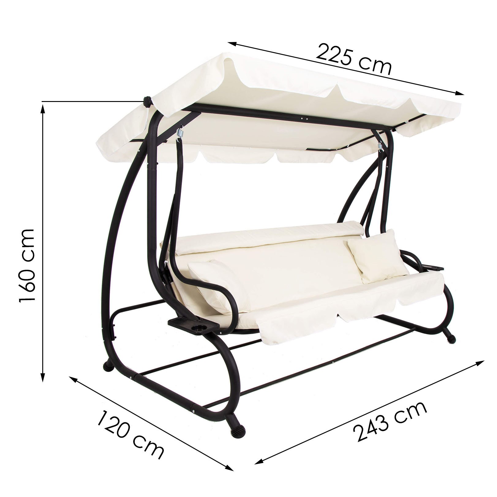 Vrtna ljuljačka, krem boje 220 x 160 cm