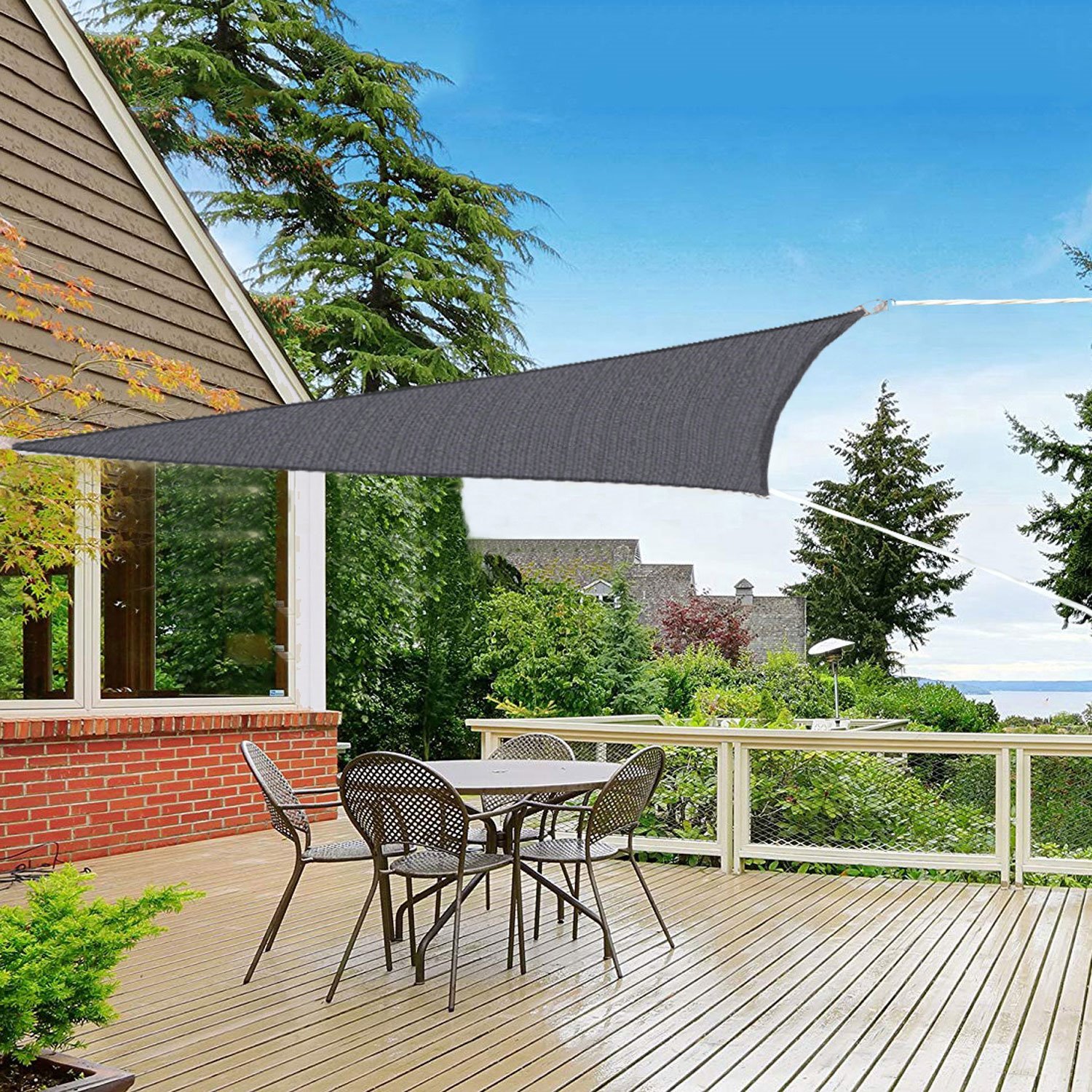 Sjenilo jedro 3 x 3 x 3 m tamno sivo