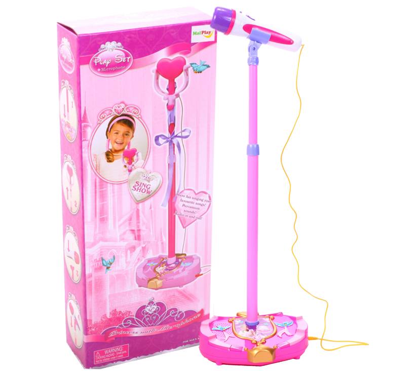 Karaoke mikrofon na stalku - pink