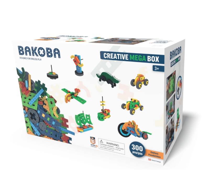 BAKOBA kreativni mega box – veliki edukativni set 300 kockica 3+