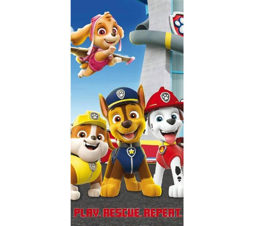 Dječji ručnik Paw Patrol, Play. Rescue. Repeat. - 70 x 140 cm