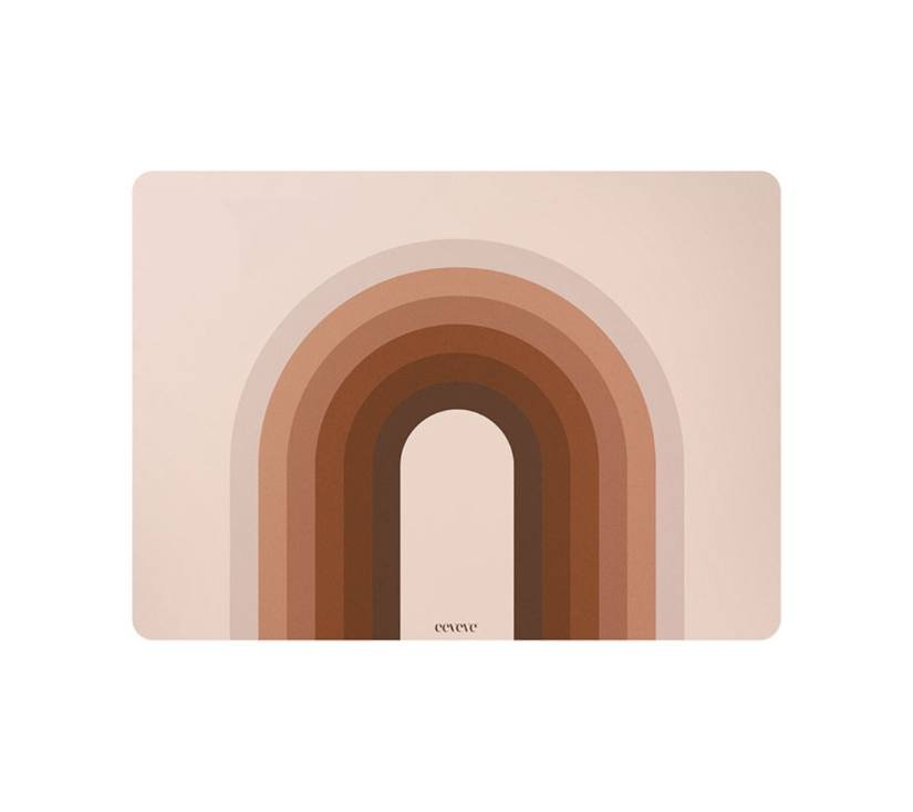 Eeveve vinilna podloga za hranjenje, smeđe retro linije