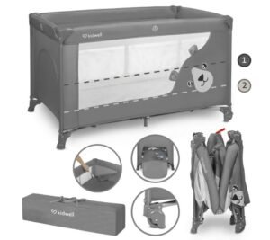 Kidwell Blissy putni krevetić za djecu na dvije razine, sivi medo