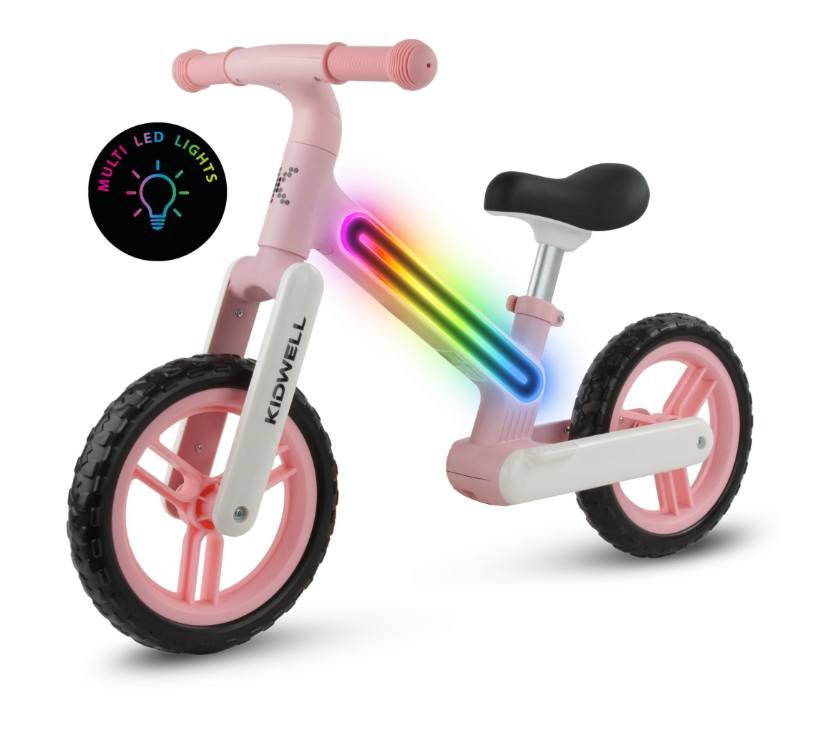 Kidwell Suno dječji bicikl bez pedala s led rasvjetom, pink