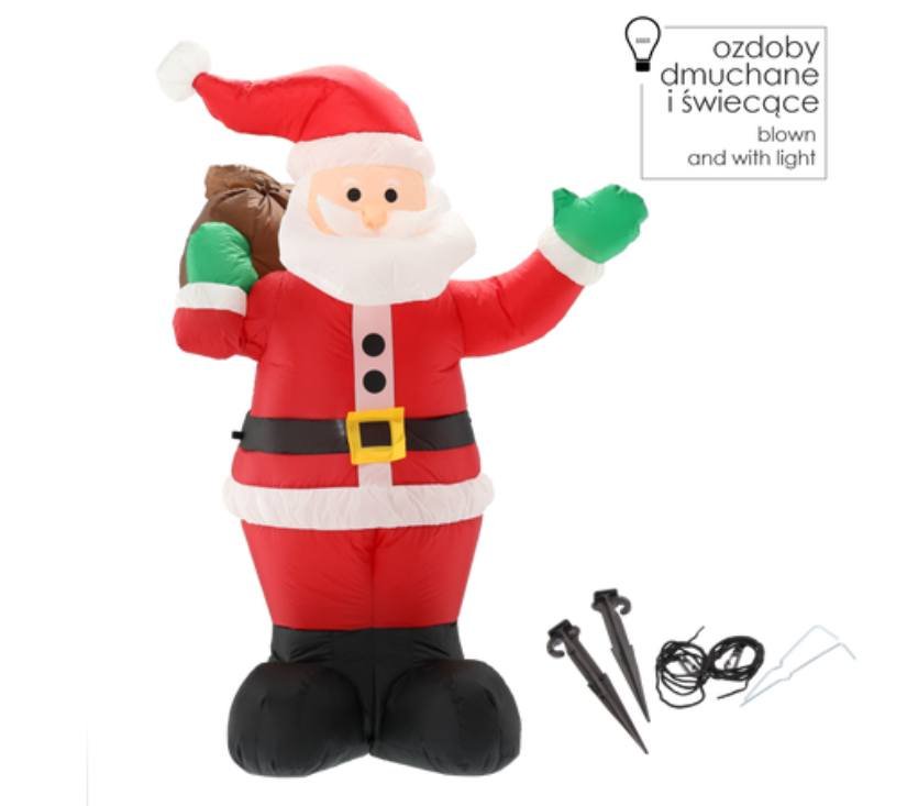 LED Djed Mraz na napuhavanje 180 cm