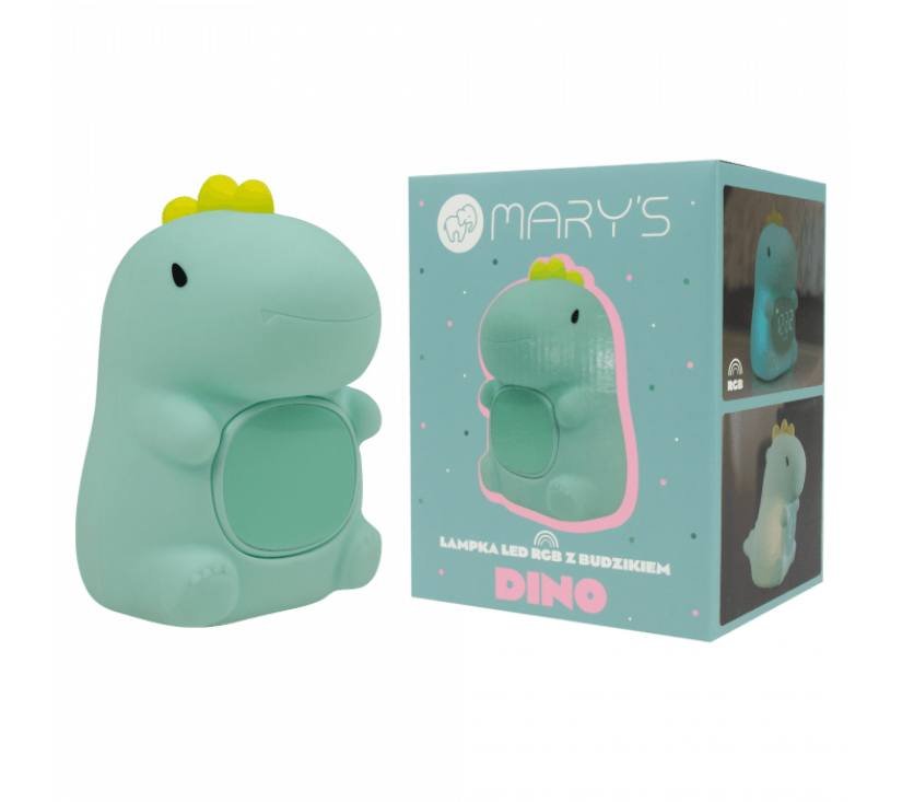 MARY'S RGB led noćno svijetlo sa budilicom, dinosaur