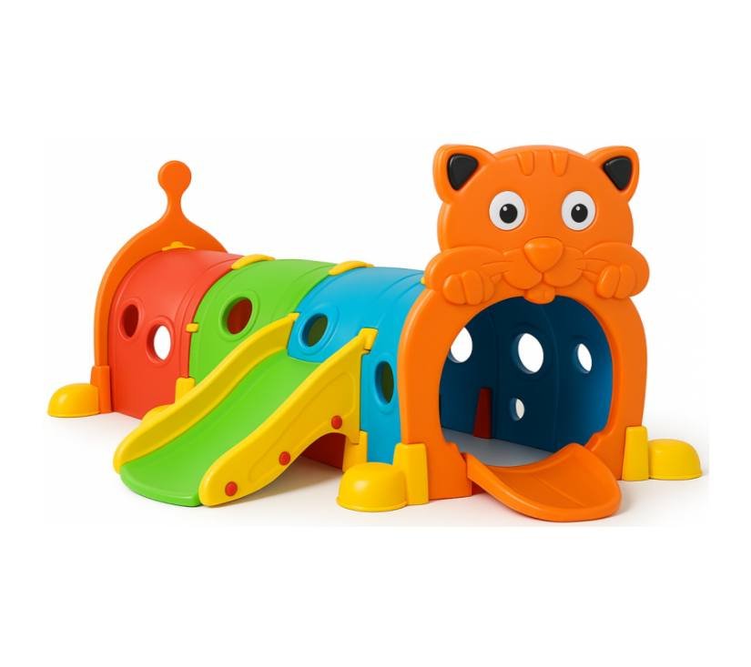 MamaKids dječji tunel s toboganom, šareni medvjedić 185 cm