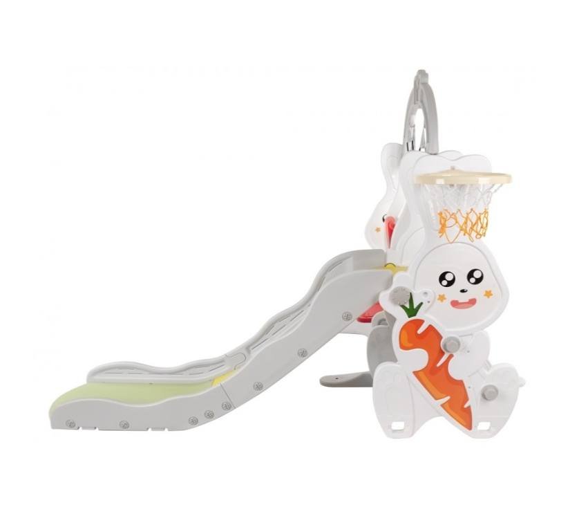 MamaKids ljuljačka s toboganom za djecu, sivo bijeli zeko