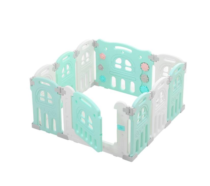 MamaKids modularni vrtić za djecu – suhi bazen, zeleno bijela boja 120 x 120 cm