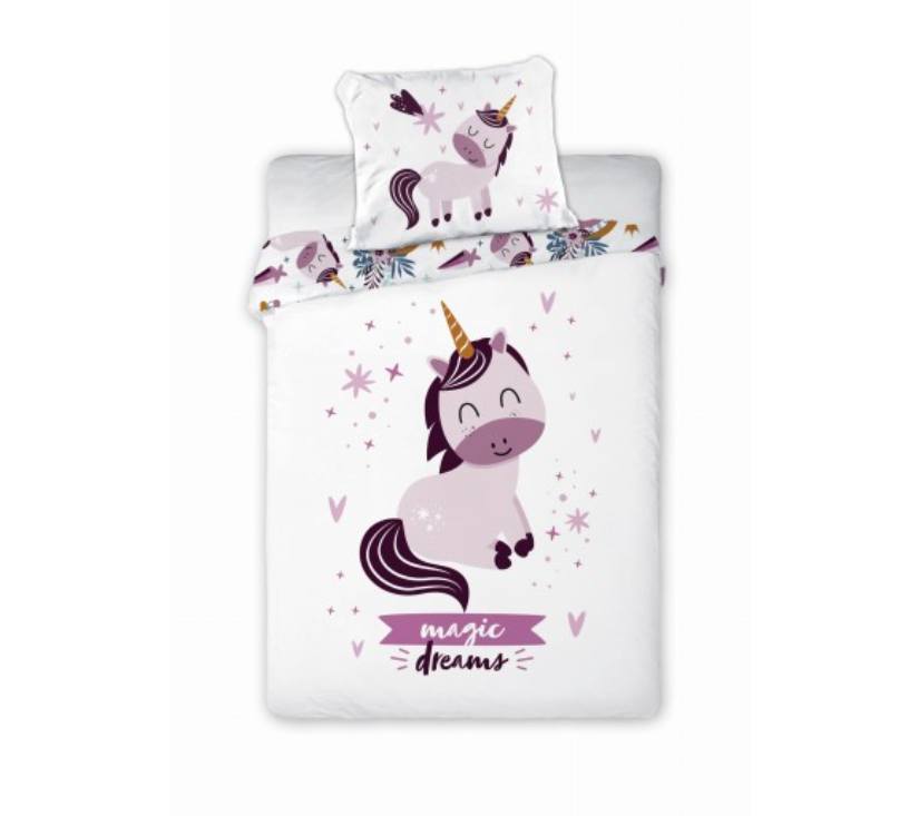 Pamučna posteljina za djecu 100 x 135 cm Unicorn