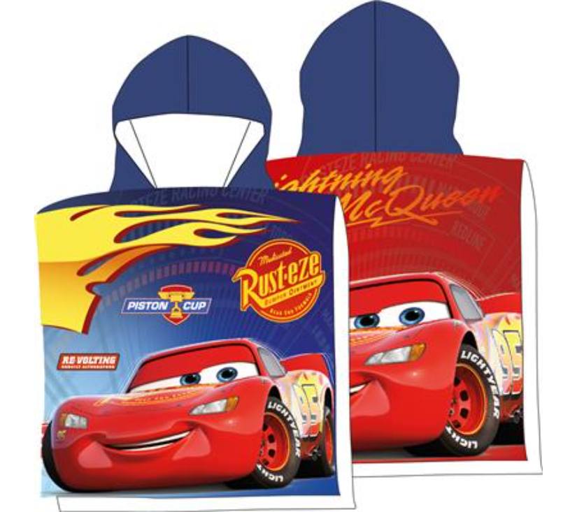 Pamučni pončo ručnik za djecu Cars 55/110cm