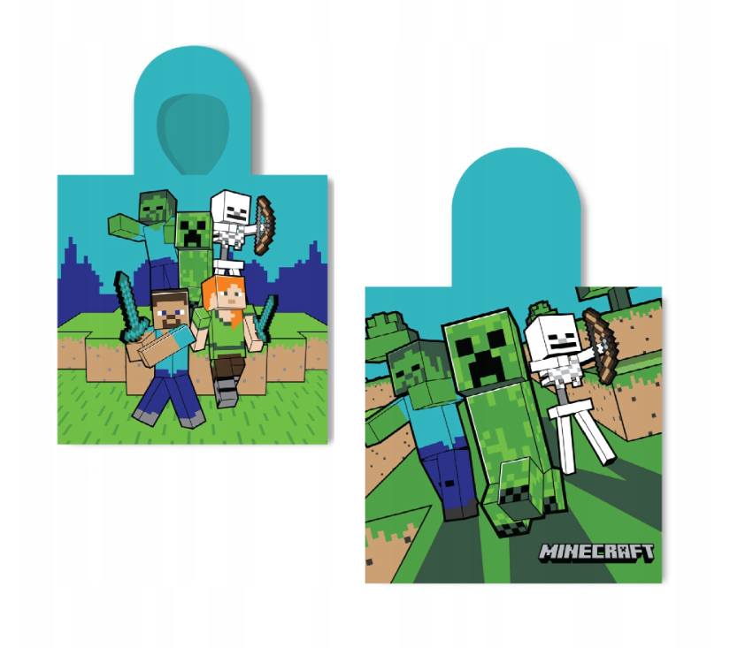 Pamučni pončo ručnik za djecu Minecraft 55x110cm