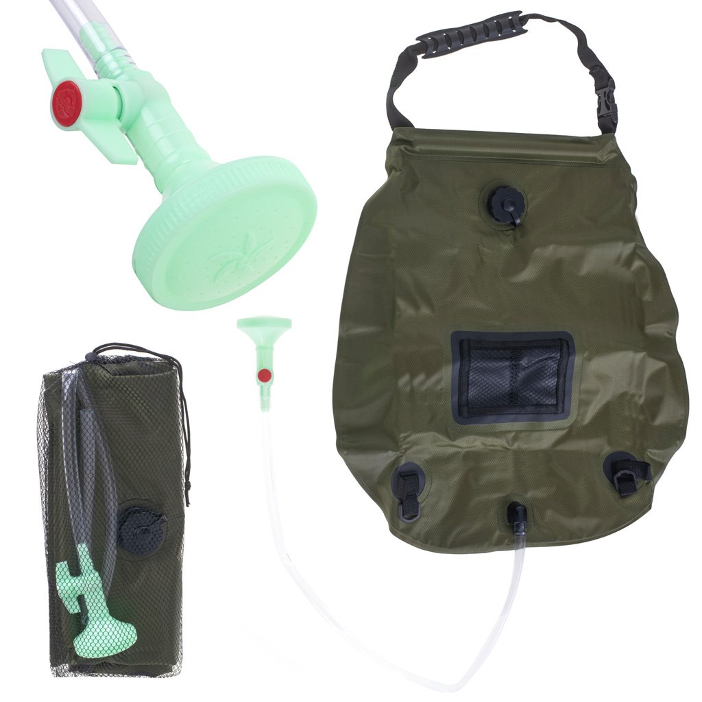 Solarni vanjski tuš za kampiranje 20L s termometrom