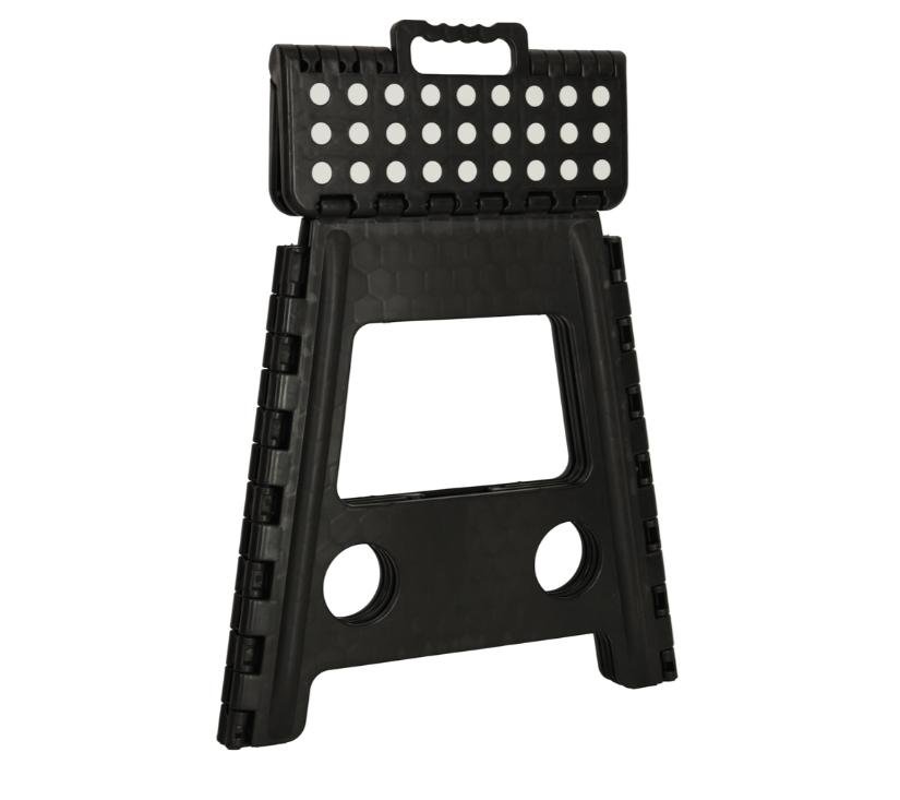 Protuklizni sklopivi tabure, 39 cm, crni 