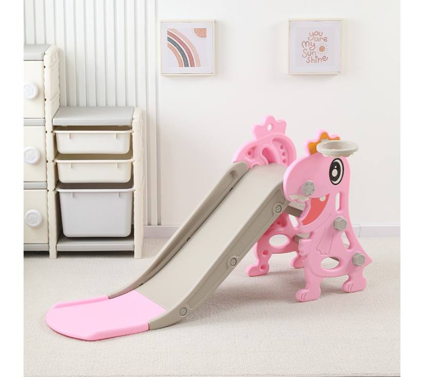 MamaKids tobogan s ljestvama za djecu, ružičasti dinosaur 130 cm