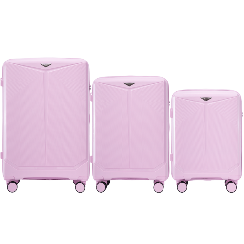 Wings set od tri kofera Nimfa od polipropilena veličine V M S bijelo rozičasti