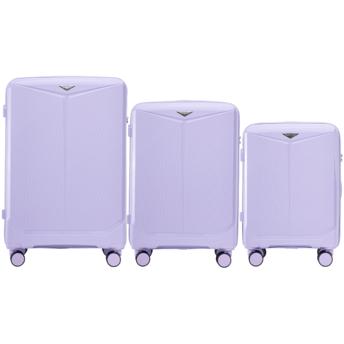 Wings set od tri kofera Nimfa od polipropilena veličine V M S bijelo ljubičasti