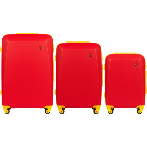 Wings x Jagiellonia set od tri kabinska kofera od ABS materijala veličine S M L crveni
