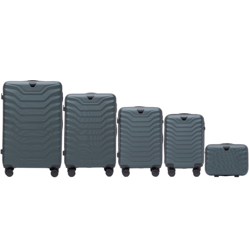 Wings set od pet kofera od ABS materijala veličine L M S XS BC tamnozeleni