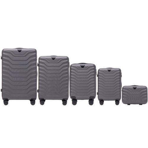 Wings set od pet kofera od ABS materijala veličine L M S XS BC tamno sivi