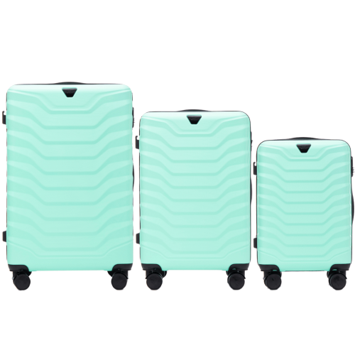 Wings set od tri kofera od ABS materijala veličine V M S svijetlo zeleni