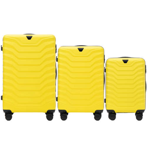 Wings set od tri kofera od ABS materijala veličine V M S žuti