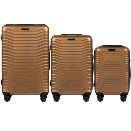 Wings set od tri kofera Sea Eagle od polikarbonata veličine L M S zlatni