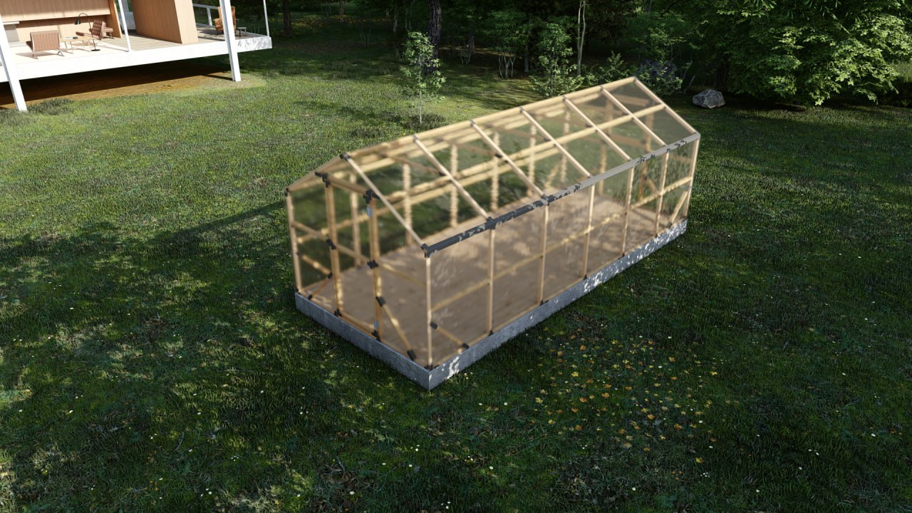 Drveni plastenik CASA XXL 2.6m x 6m, polykarbonat 4mm