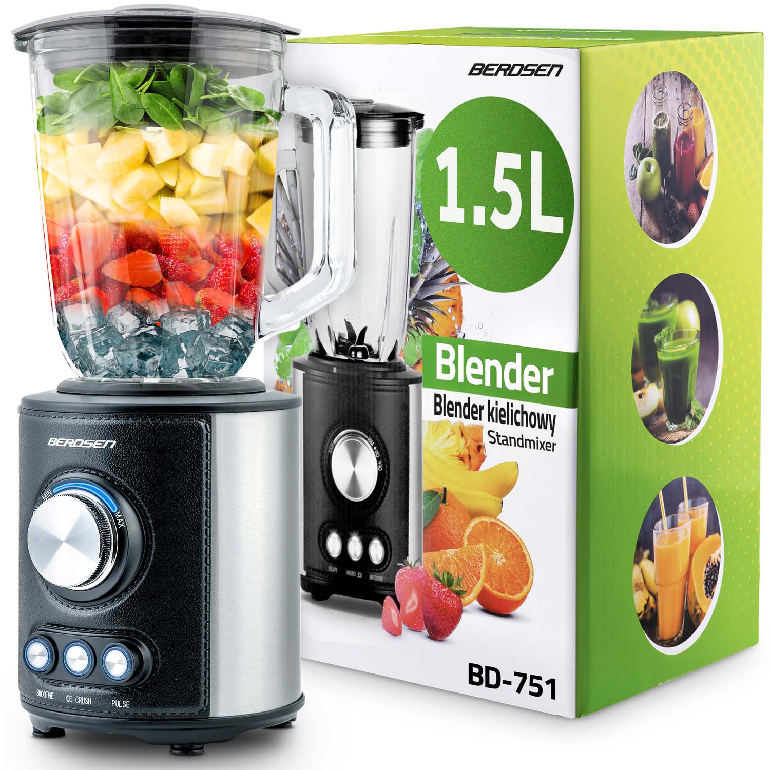 Berdsen blender s vrčem, crni 800W