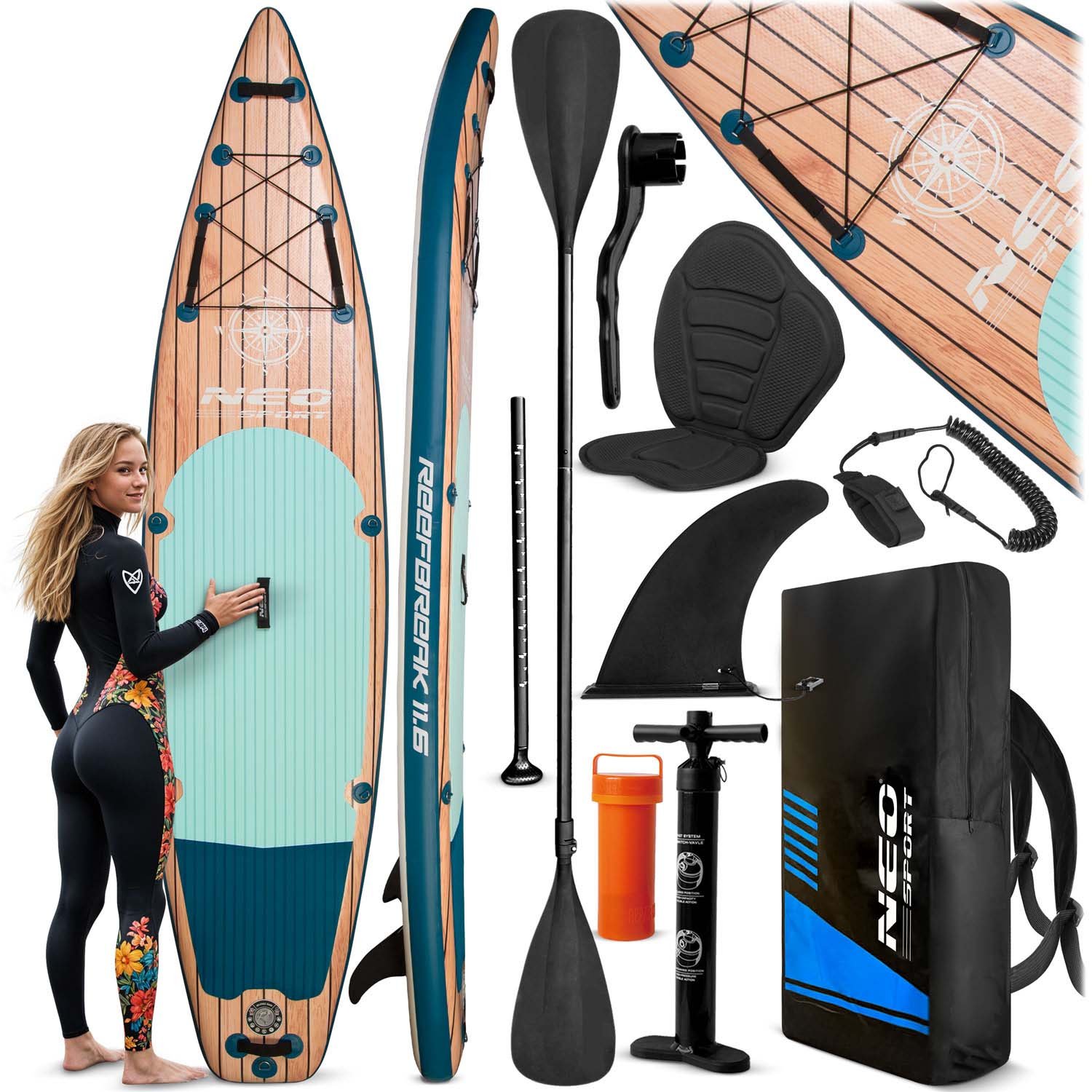 Reefbreak SUP daska 350 x 81 x 15 cm neo-sport 170304