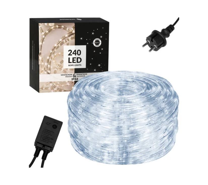 Springos LED svjetlo crijevo - 10m, 240LED, 8 funkcija, IP44, hladna bijela