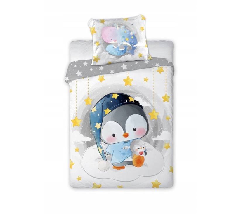 Pamučna posteljina za djecu 100 x 135 cm pingvin