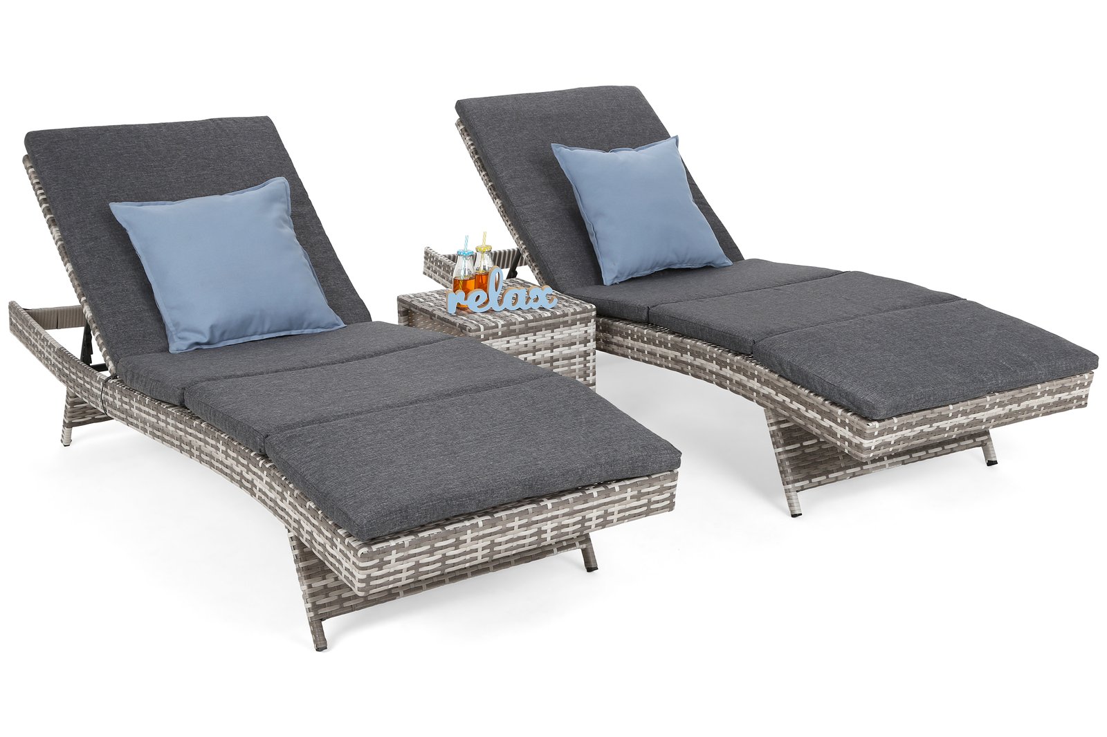 Bora-Bora set dnevnog kreveta sa stolom u svijetlo sivoj / sivoj melanži