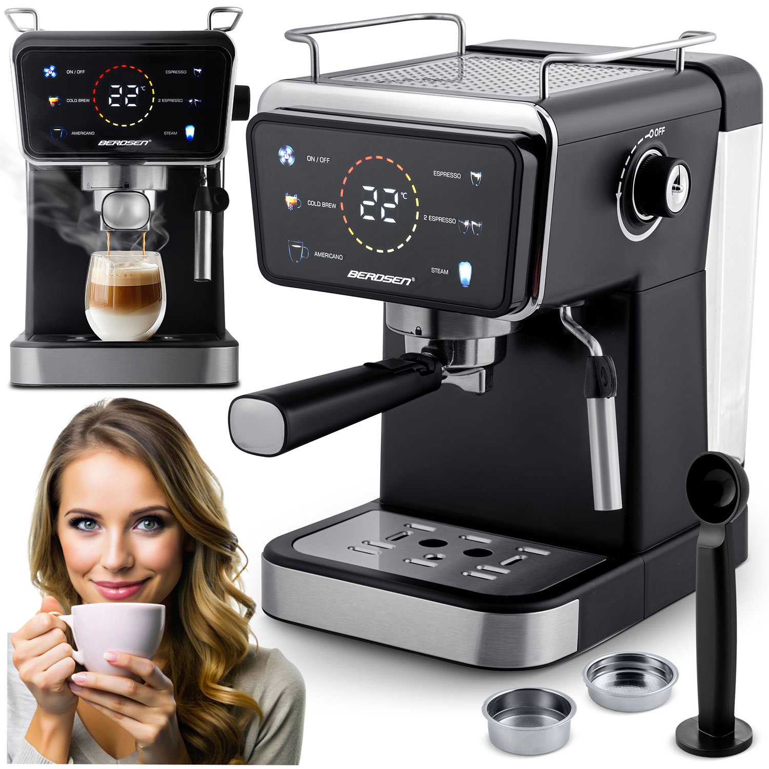 Berdsen BD-771 aparat za espresso od 20 bara, crni