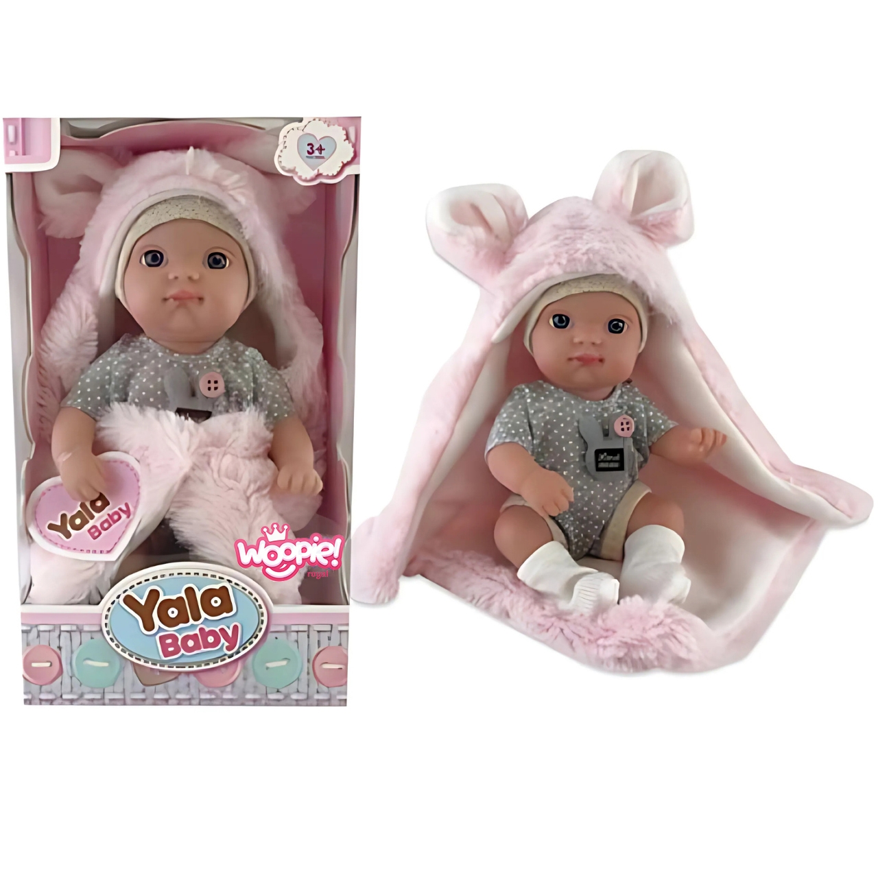 Woopie Royal lutka beba s pokrivačem i zekom
