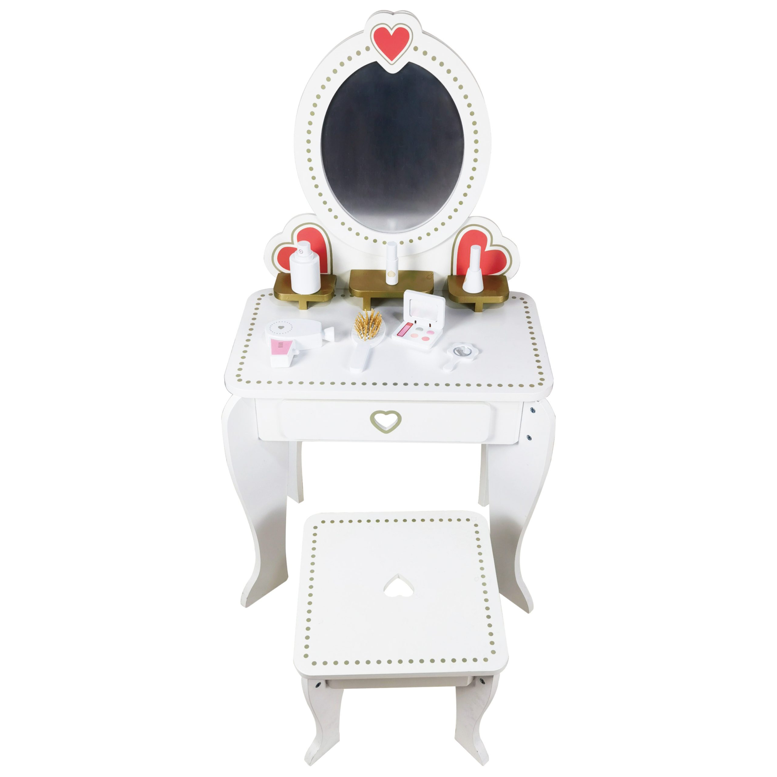 Izolda bijeli toaletni stolić za djecu sa stolicom i priborom