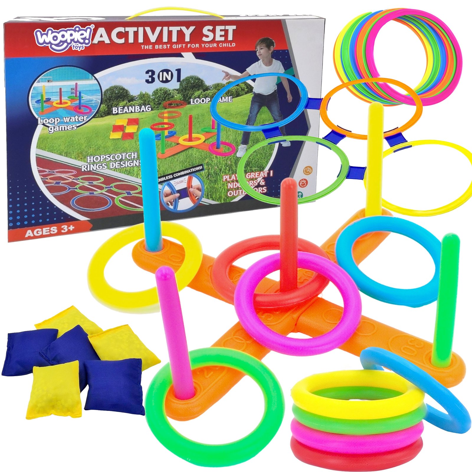 Woopie društvena igra 3 u 1 bacanje diskova, vreća