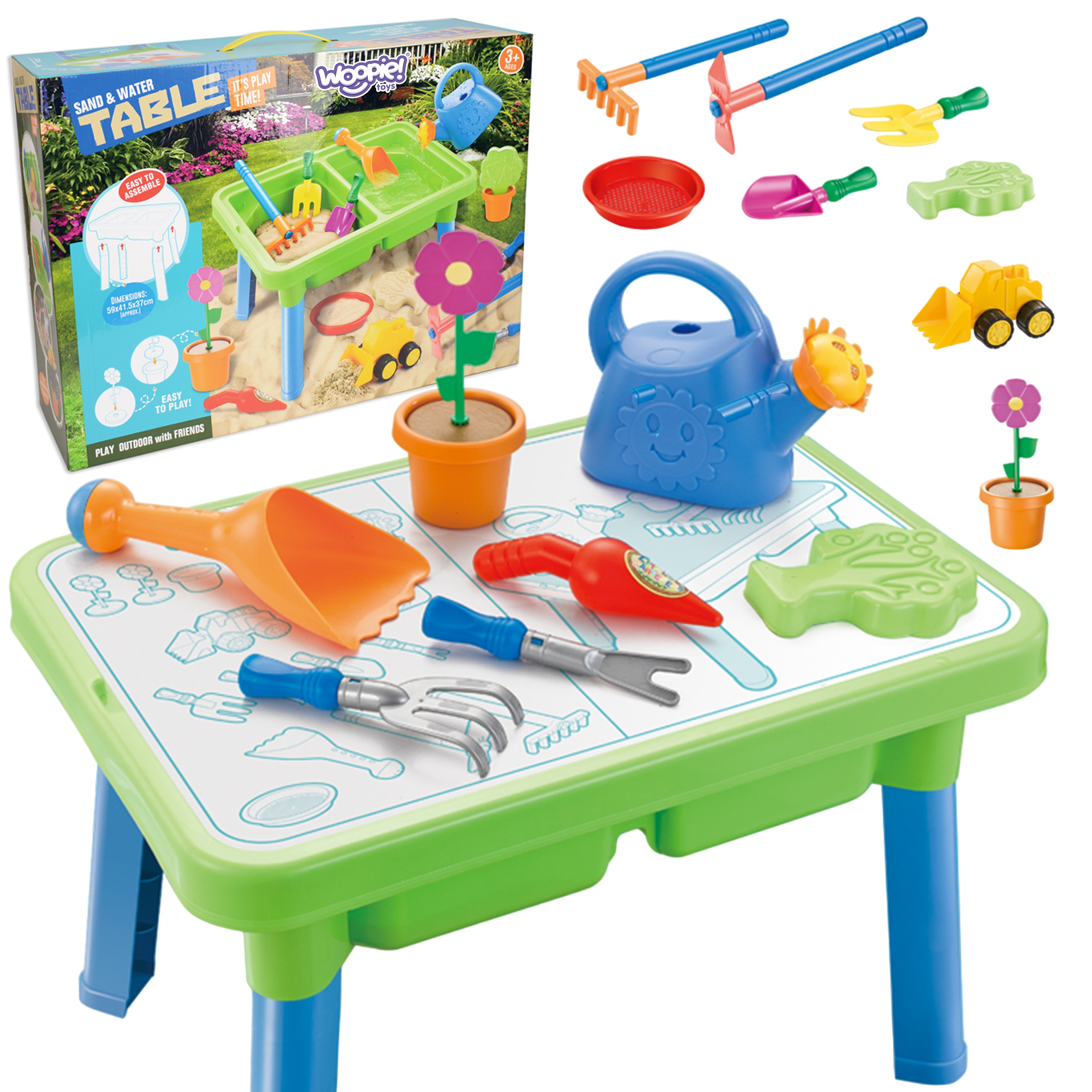 Woopie stol 2u1 - pješčanik + vodeni stol  13 el. 