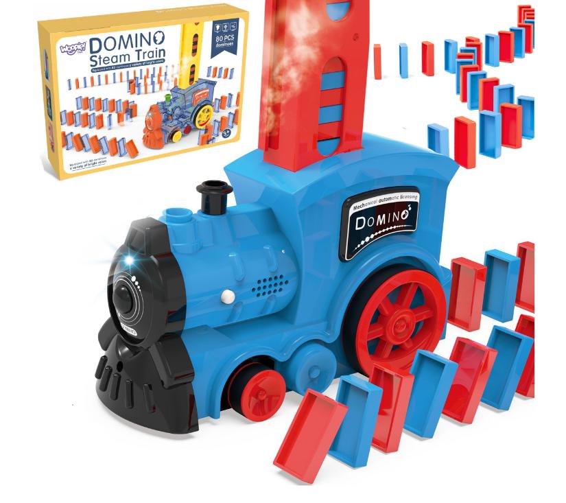 Woopie električna lokomotiva za domino blokove s parom 80 el.