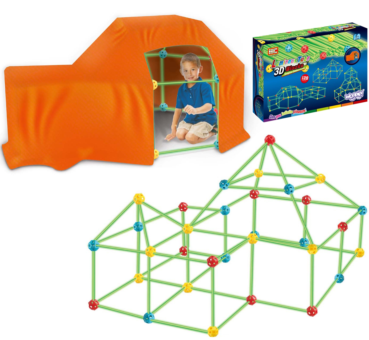 Woopie svjetleći konstrukcijski blokovi 128 el. 