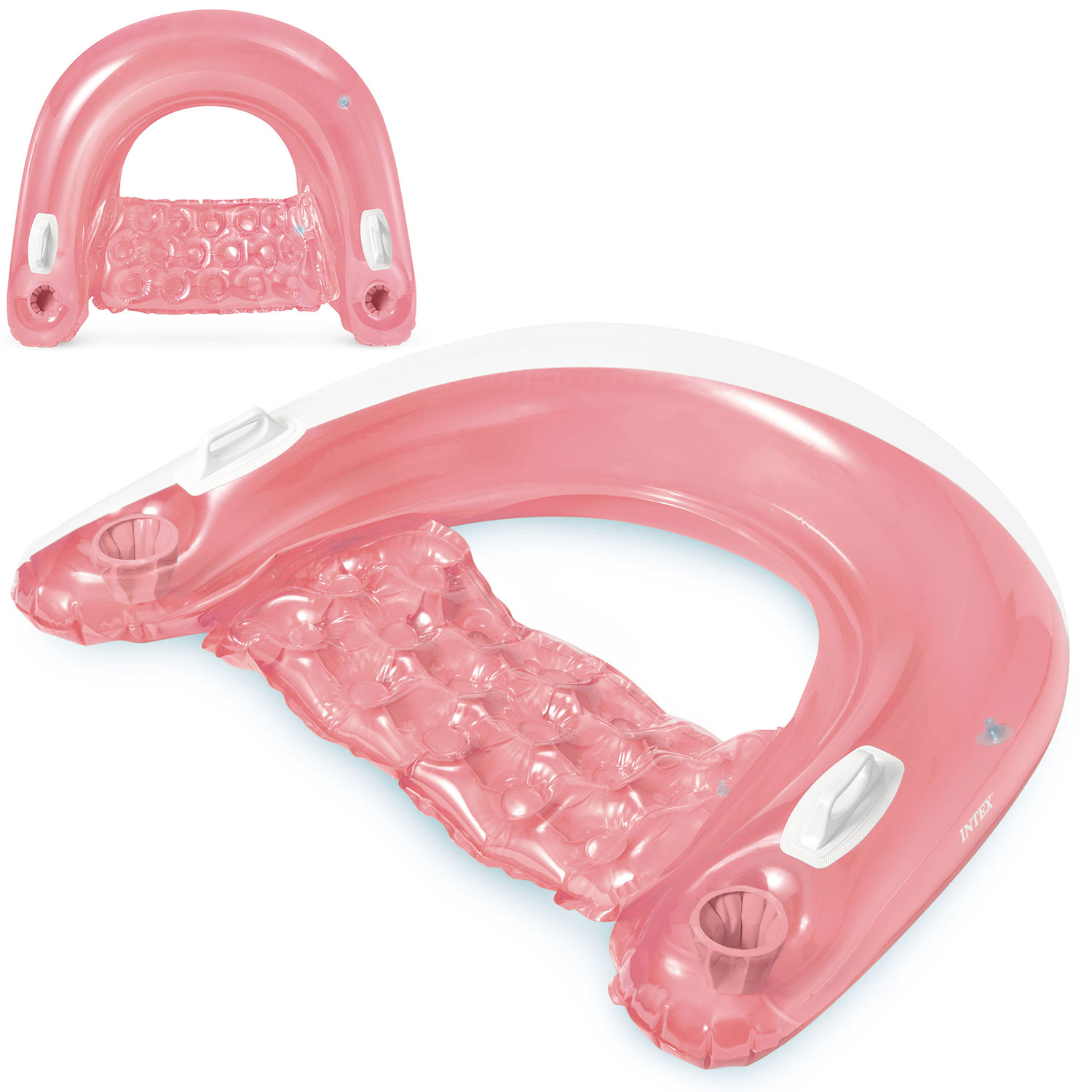 Stolica za plivanje s ručkama 147 x 99 cm roza intex 58859