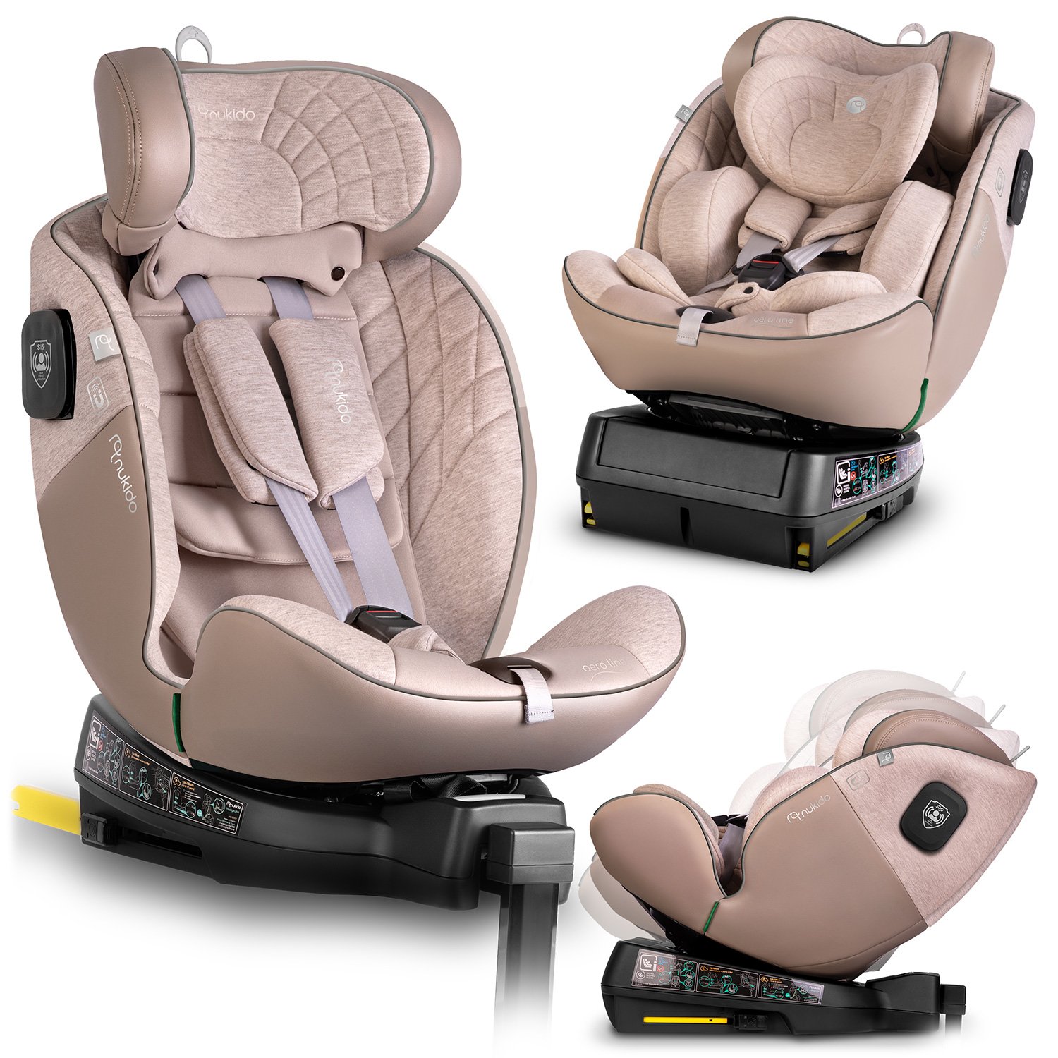 Nukido Aero I-Size rotirajuća autosjedalica za djecu 0-36 kg ISOFIX