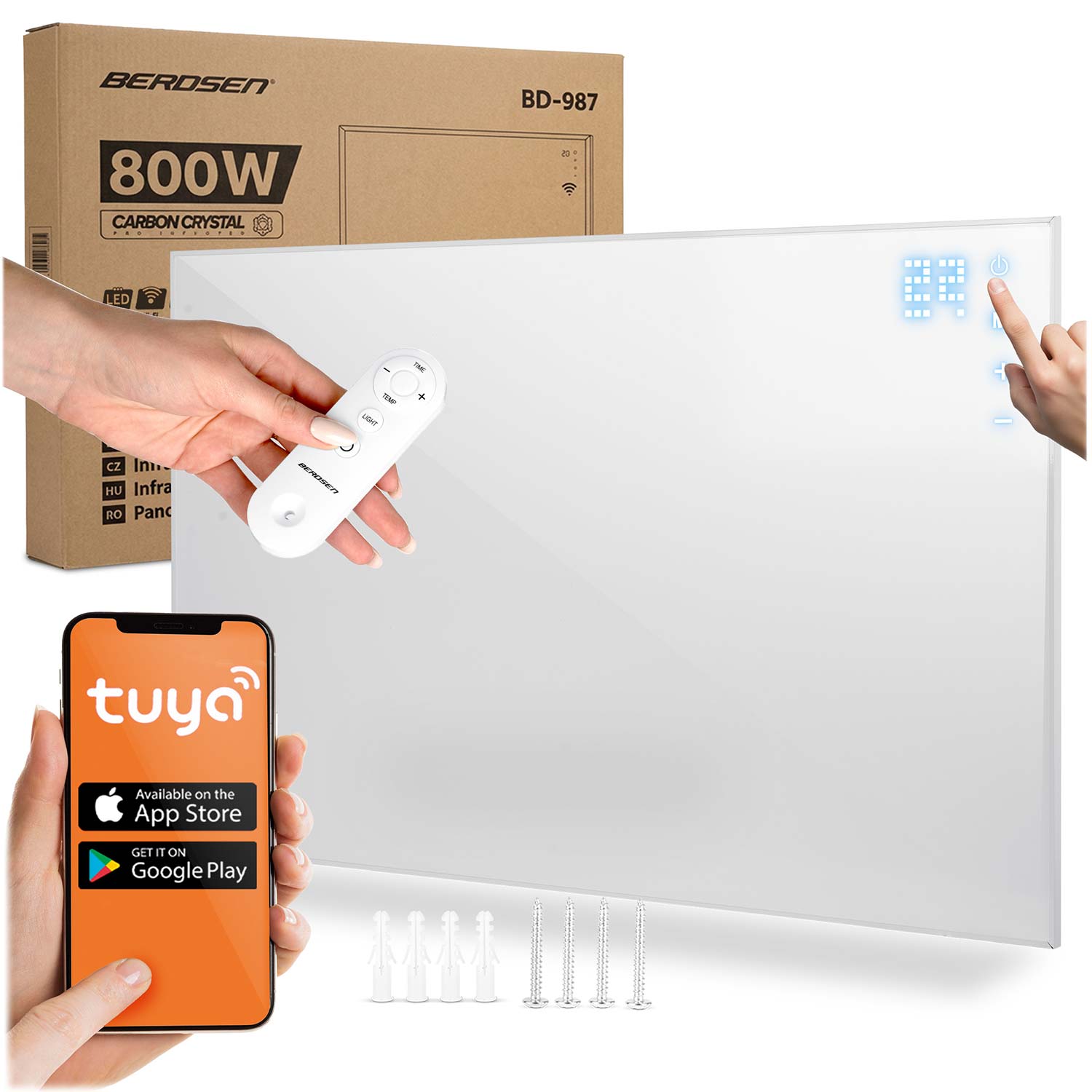 Infracrveni grijač 800W Berdsen BD-987 WiFi aplikacija za daljinsko upravljanje